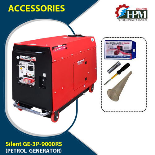 8 KVA,  Petrol Portable Generator- 3 Phase, Model Silent GE-3P-9000RS, Recoil & Self Start